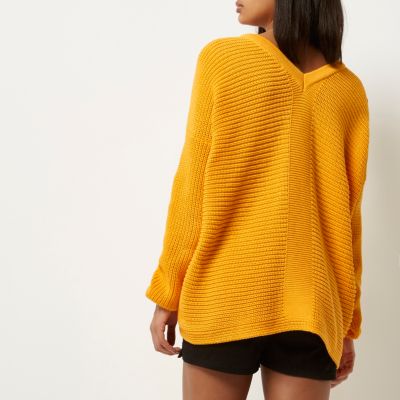 Yellow lace-up jumper